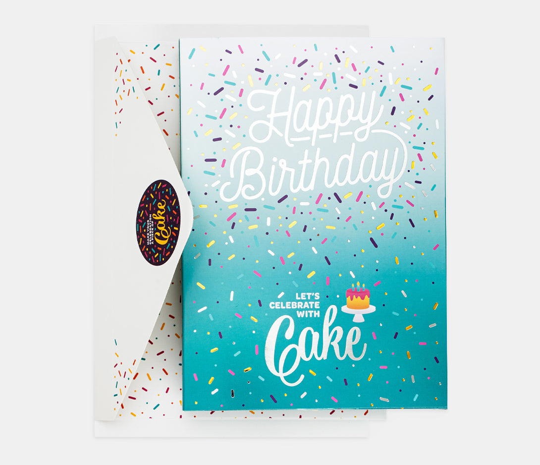 Birthday Cake Card – Teal