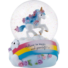 Believe In Magic Unicorn Musical Snow Globe