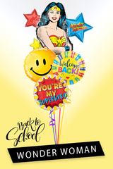 Wonder Woman Back to School Bouquet (4 Balloons)